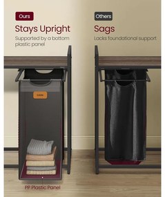 Szennyestartó 3 rekesszel, 150 L-es szennyesválogató fekete és szürke színben