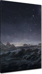 Vászonkép 80x120 Éjszakai csodálatos hegyek