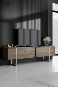 Luxe Walnut and Silver TV-asztal