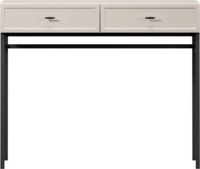 Lorini konzolasztal 100 cm fiókokkal - kasmír / fekete T-bar fogantyúk / fém váz