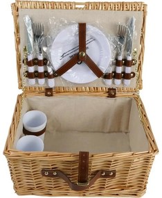 Arôme Piknik kosár 4 fő részére Natur, 40 x 28 x20 cm