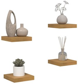 vidaXL Falpolc Falra szerelhető 4 pcs Bézs 23 x 23,5 x 4 cm Faanyag