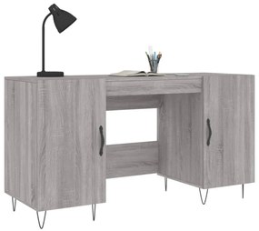 vidaXL szürke sonoma színű szerelt fa íróasztal 140x50x75 cm