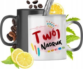 Mágikus bögre matt fekete logóval, fényképpel 330ml