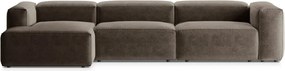 Barna sarokkanapé (bal oldali-heverő résszel) Bergamo – Cosmopolitan Design