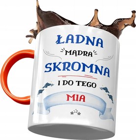 Narancssárga bögre Mia Feleségnek Ajándék Nyomtatott Fotóval