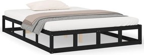 vidaXL fekete tömör fa ágykeret 200 x 200 cm