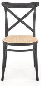 Nikola étkezőszék, rattan / fekete