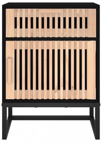 2 db fekete szerelt fa és vas éjjeliszekrény 40x30x55,5 cm