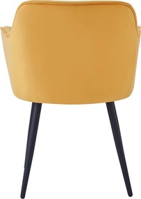 Dizájnos fotel, sárga Velvet szövet, FEDRIS NEW