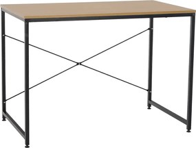 Íróasztal tölgy/fekete, 100x60 cm, MELLORA