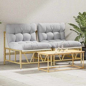 vidaXL Kerti Szék 2 pcs Világosszürke 75 x 75 x 71 cm Acél