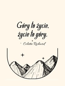 Fém poszter Fali dekoråció Hegyek az élet, az élet a hegyek