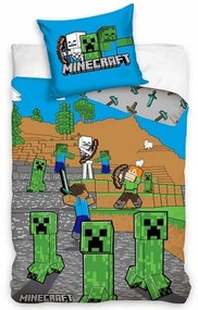 Minecraft Time to Mine gyerek ágyneműhuzat, 140 x 200 cm, 70 x 90 cm