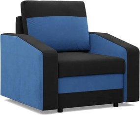 Hewlet fotel, szövet anyag, hab töltet, fekete - kék