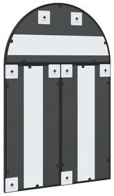 fekete ívelt vas fali tükör 60x90 cm
