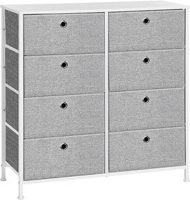 Komód fiókos dobozokkal TRENILO 80x81,5 cm, fehér/szürke