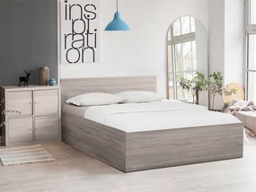 Ágy SOFIA 180 x 200 cm, szarvasgomba tölgy Matrac: Deluxe 10 cm matraccal, Ágyrács: Deszkás ágyráccsal