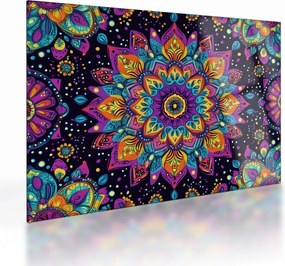 Üveg kép - Kaleidoszkópos mandala (70x50 cm)