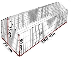 Cadoca® Nyúlkunyhó 180 x 75 cm - kék színű lombkorona