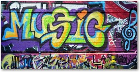 Fotó üvegfestmény Graffiti a falon 140x70