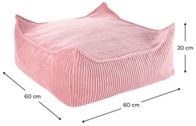 Rózsaszín kordbársony gyerek babzsákfotel Square – Wigiwama