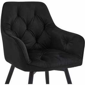 JORK360 VELVET fekete forgó étkezőszék