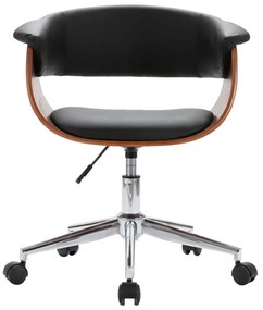 6 db fekete műbőr forgó étkezőszék