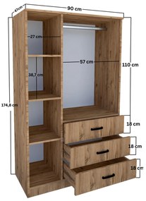 Ruhásszekrény Essy 56 (atlanti fenyő). Akció -22%. 1108115