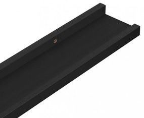 4 db fekete fali polc 115 x 9 x 3 cm