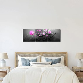 Rózsaszín gömbök képe (órával) (90x30 cm)