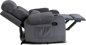 Dönthető fotel szürke kordbársony, TORRES