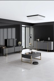 Luxe - antracit/arany komód