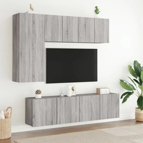 2 db szürke sonoma színű fali TV-szekrény 60 x 30 x 41cm