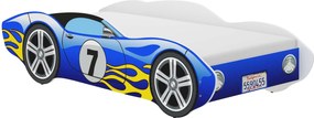 CORVETTA autós gyerekágy 160x80cm kék - ajándék matraccal