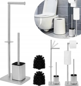 WC-papír és WC-kefe tartó állvány 66 CM magas Rozsdamentes acél