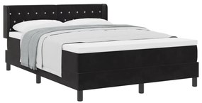 Boxspring Ágy Matrac Kárpit Fekete 140x200 cm