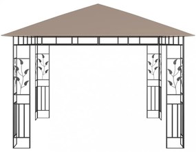 vidaXL tópszínű pavilon szúnyoghálóval/LED fényfüzérrel 3 x 3 x 2,73 m
