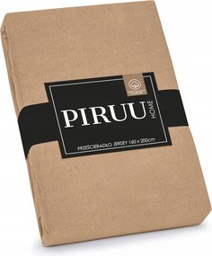 Gumis Jersey Lepedő 160x200 cm Pamut Bézs Szín Minőség