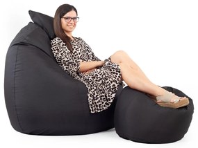 Fekete ALL IN Kültéri XXL Babzsákfotel Garnitúra