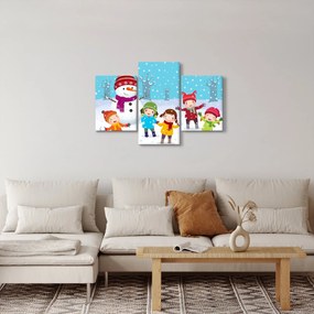 Kép - Téli gyerekes mulatságok (90x60 cm)
