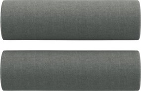 vidaXL 2 db sötétszürke szövet díszpárna Ø15x50 cm