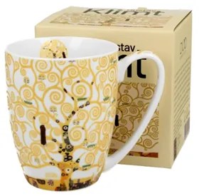 Porcelán bögre 360 ml dobozban Gustav Klimt Életfa