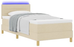 Box Spring Ágy Matraccal &amp; LED Krém 100x200 cm Szövet