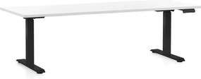 Állítható magasságú asztal OfficeTech C, 200 x 80 cm, fekete alap, fehér