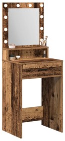 Sminktükör fiókkal polcokkal Öreg fa 50 x 41 x 135 cm Faanyag