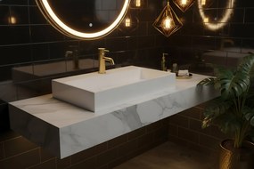 Rea Goya konglomerátum mosdó, 50 x 37 cm, fehér, REA-U8900