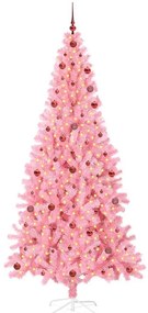 Karácsonyfa 300 LED-del állvánnyal Rózsaszín 240 cm PVC