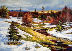 Kép - A tavasz érkezése (üvegen) (70x50 cm)