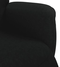 fekete bársony dönthető fotel lábtartóval